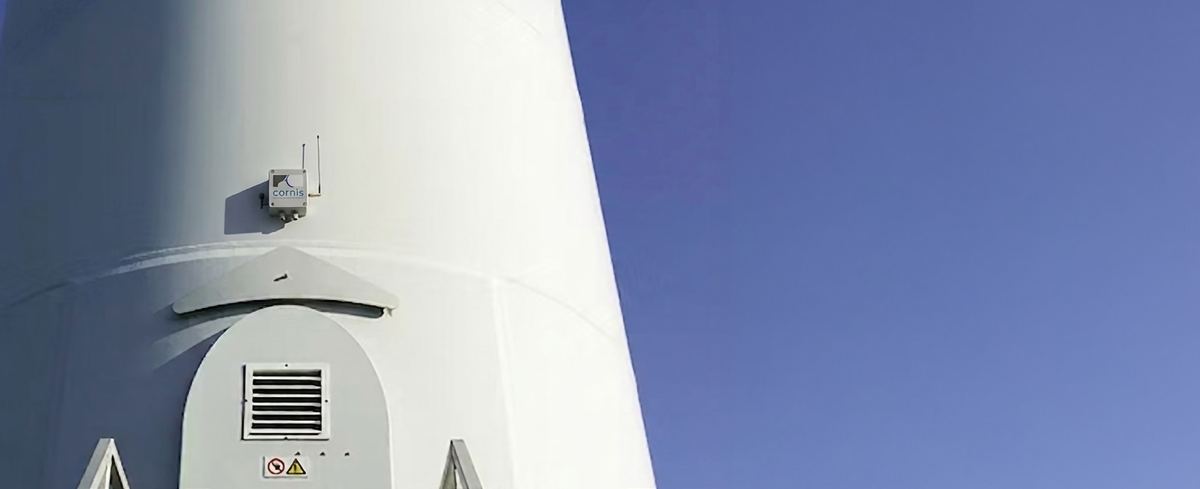SonicSense unit mounted at the base of the turbine